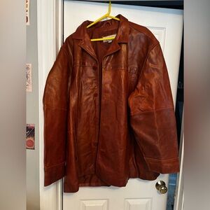 Brown leather vintage jacket